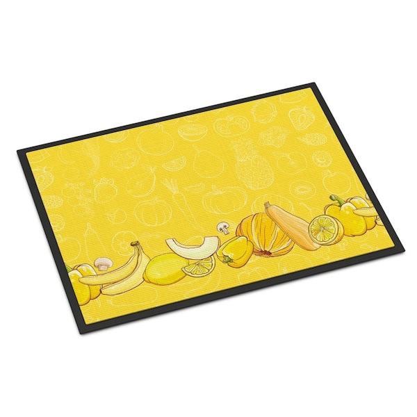 Carolines Treasures Fruits and Vegetables in Yellow Indoor or Outdoor Mat, 24 x 36 in. BB5134JMAT - main